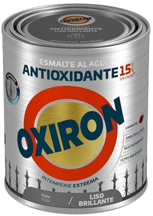 OXIRON Esmalte antioxidante al agua Liso Brillante Plata 750ml