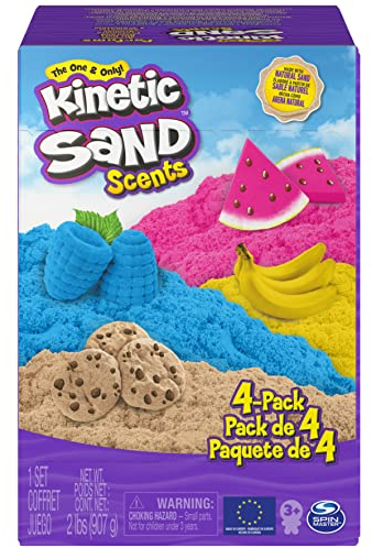 Kinetic Sand | Sabbia Profumata Confezione da 4 | Sabbia Magica profumata | Sabbia Colorata 908 g | 4 Colori e profumi Diversi Inclusi | Giocattoli per Bambini e Bambine 3 Anni
