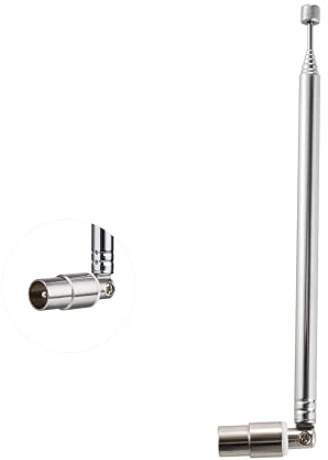 Vecys TV Male Plug Connector Telescopic Antenna 7 Sections PAL Telescopic Antenna 715cm for DVB-T DVB-T2 TV FM AM Stereo Reception