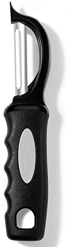 Rainspire Vegetable Peeler Potato Peelers for Kitchen, Sharp Stainless Steel Blades Veggie, Comfortable Handle Fruit Peeler, Carrot Peeler Apple Peeler Dishwasher Safe Black, 1-Pack