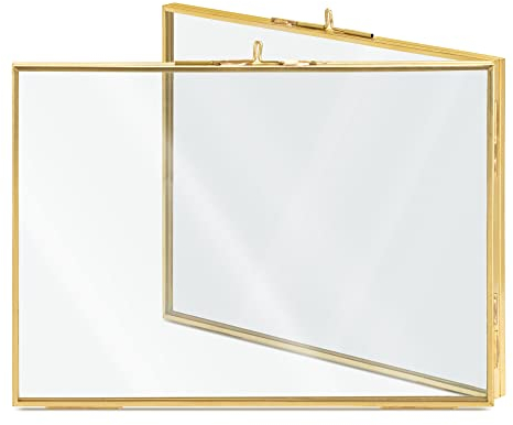 Navaris Bilderrahmen Fotorahmen Klappbilderrahmen für Fotos - Beidseitiger Rahmen für Bild Foto Collage - Portraitrahmen für bis zu 4 Bilder klappbar