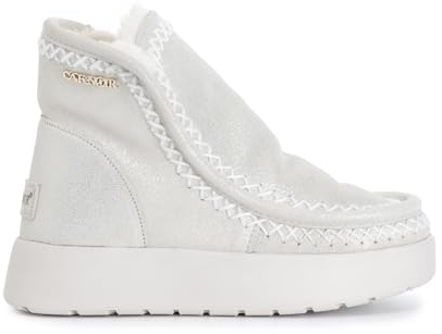 CAFèNOIR - Tronchetto In Pelle Scamosciata Glitterata, Da Donna, Colore Platino, Taglia 37