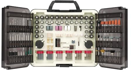 Hoteche Juego de accesorios Dremel de 418 piezas, juego de accesorios para herramientas rotativas universales, fácil de cortar, esmerilar, pulir y taladrar, con práctica caja de plástico, 550713