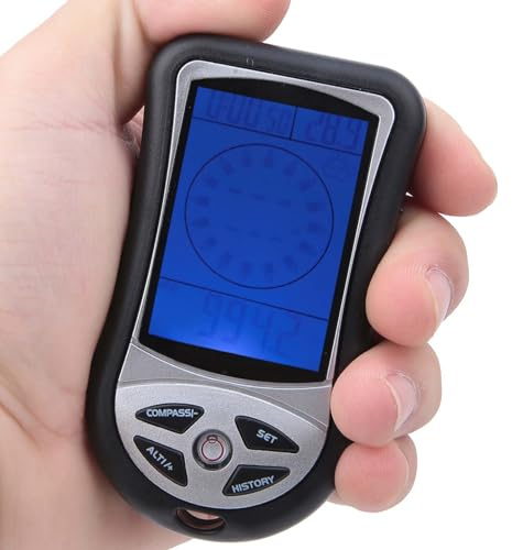 Yctze Altimetro Elettronico Portatile 8 in 1 con Misuratore di Altitudine, Misuratore di Altitudine, Barometro, Orologio, Livella e Calendario per Gli Appassionati di attività