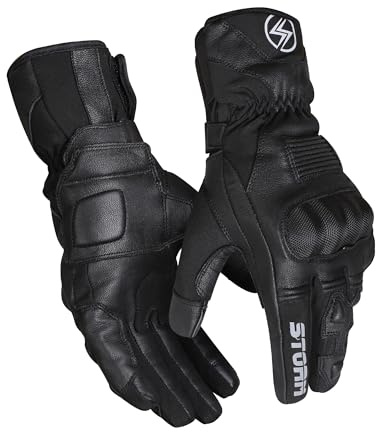 Generico Guanti Moto Invernali, Guanti da Moto Invernali Uomo con Touch Screen, Moto Impermeabile Protezione Leggero e Caldo per Motociclismo, Ciclismo (XXL)