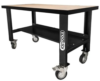 KS TOOLS - 865.0155F - Etabli atelier garage - Etabli mobile L.1,50 m - Etabli mobile avec roues - Charge admise 500 kg en mouvement et 700 kg en statique