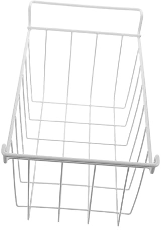 GALPADA Cestino da Congelatore per Ottimizzazione Spazio e Accesso Rapido Design a Rete in Ferro Bianco e Conservare Alimenti per Organizzare la Cucina