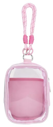 Borsa per Esposizione Bambole, Graziosa Custodia Protettiva Rosa con Cinturino Polso Custodia Portatile Riporre Figure Peluche Accessori Ideali per Bambole Altezza Inferiore a 15,5cm