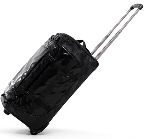 Boniffyy Wheeled Ski Duffle Luggage Bag Waterproof Padded Snowboard Rolling Trolley Suitcase Large Travel Backpack Winter Sports Skiing Skating Rucksack for Boots Helmet (Black)
