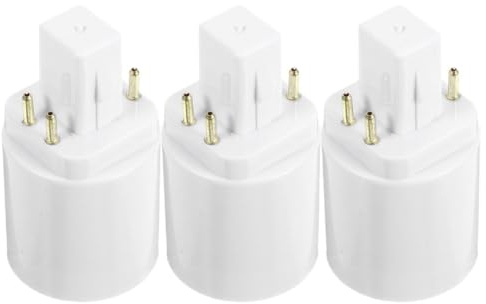 jojofuny Adaptateur D’ampoule G24q à 4 Broches vers Douille E27, Lot de 3 Convertisseurs pour Lampes Led, Conversion de Douille D’ampoule Compatible Ac100-240v, Usage Domestique