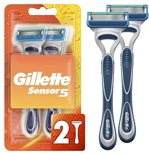 Gillette Sensor5 Men's Disposable Razors, 2 Count
