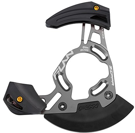 Funn Zippa DH Kettenführung, ISCG05 Schnittstelle, BSA Adapter inklusive, 32T-38T, Kettenprotektor für Mountainbike (Grau)