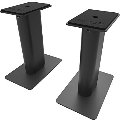 Kanto SP9 Rising Desktop Speaker Stands for Small/Medium Bookshelf Speakers and Medium Studio Monitors | 9-inch | Rotating Top Plate & Hidden Cables | 1/4-20 Mounting | Pair | Black