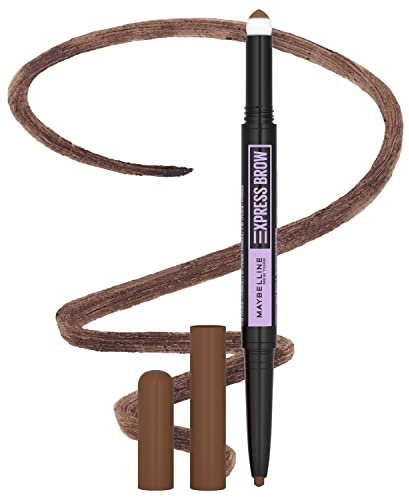 Maybelline Express Brow 2-In-1 Pencil and Powder Eyebrow Makeup, Soft Brown, 1 Count