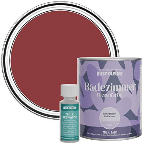 Rust-Oleum Red Water-Resistant Bathroom Tile Paint in Matt Finish - Empire Red 750ml