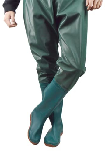 HWBZSZY 110 Super High Fishing Trousers Multipurpose Outdoor Hunting Wading Pants Waterproof Half Body Waders Overalls PVC Rubber Non-Slip Rain Boots for Men And Women,Green,41 EU