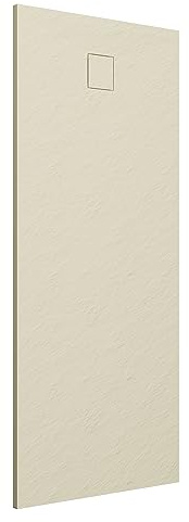 Piatto Doccia 80x170 cm Avorio Effetto Pietra Rettangolare in SMC Riducibile Samos