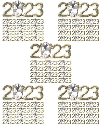 VILLCASE 150 Stück 2023 2023 Zubehör Diy Basteldeko Verzierung Der Telefonabdeckung Handyhülle 2023 Dekor Diy Handwerk Charme Handy-ornament Jahr 2023 Charme Legierung Diamant Kopfbedeckung