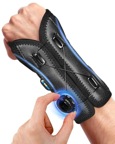SAKIMA Handgelenkstütze mit Metallschiene zur Karpaltunnelsyndrom, Handgelenk Bandagen mit Drehknopf zur Einfachen Einstellung für Arthritis, RSI, Tendinitis & Verstauchung, Rechts/Links Tragbar