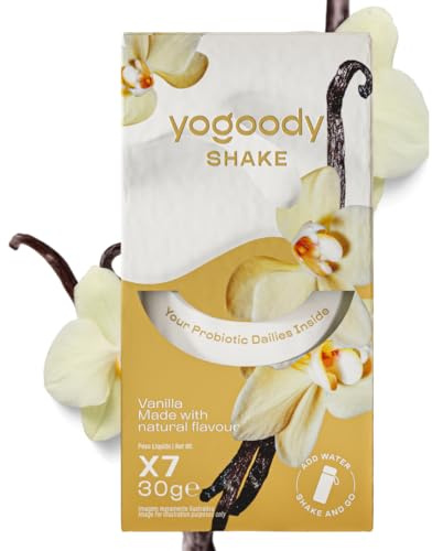 YOGOODY Probiotic Yogurt Shake Real - 7x 30g Pack, High Protein, High Fibre, Low Fat - Daily Probiotic - Weekly Pack (Vanilla)