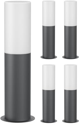 ledscom.de 5 Stück Wegelicht/Pollerleuchte GROPO für außen, IP44, 41 cm, anthrazit, 1x E27 max. 40W