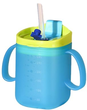 Baby Training Cup, Baby Sippy Cups | Straw Baby Cup med handtag 280ml - Småbarnskopp med exakt skala, lättgreppad drickskopp Vattenflaska för spädbarn, gravida kvinnor och funktionshindrade patienter