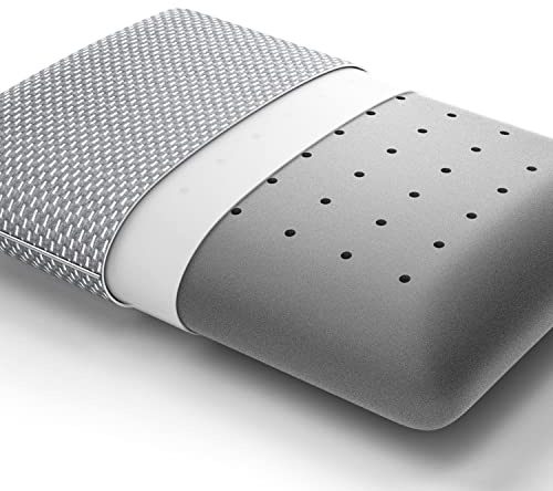 BedStory Memory Foam Pillow, Sleeping Pillow for Side Back Stomach Sleepers, Neck Support Pillow with Removable Washable Cover & Ventilated Design Gray, 60X40X10CM