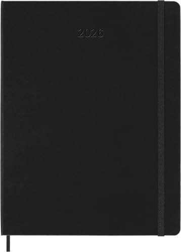 Moleskine Smart PRO Planner 2026, 12-Month Weekly Digital Agenda, Elastic Closure, Colour Black, Extra Large Format 19 x 25 cm
