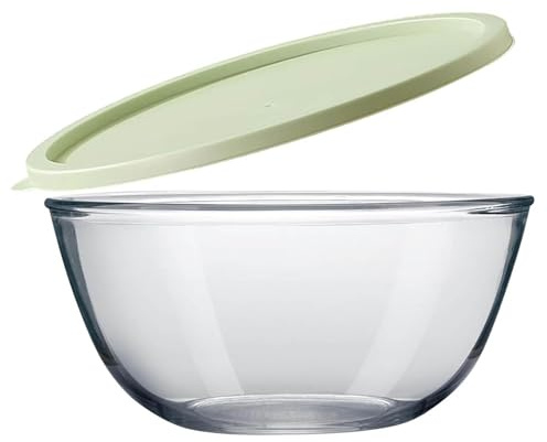 Vnook Dough Fermentation Bowl, 4700ml, Borosilicate Glass, With Lid, High Temperature Resistant, For Rising Dough and Beating Eggs