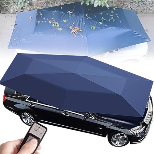 Automatic Car Umbrella Sun Shade Tent, Portable Folding Awning with Free Outdoor Bracket, Quick 30-Second Setup for Beach & Fishing, Grey 4.8x2 ft.
