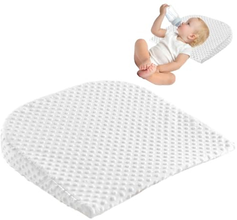 Almohada de cuña para bebé, pendiente de 15°, suave y cómoda almohada de reflujo ácido para bebé con funda extraíble y cremallera invisible para alimentación con biberón, dormir, lactancia materna, d