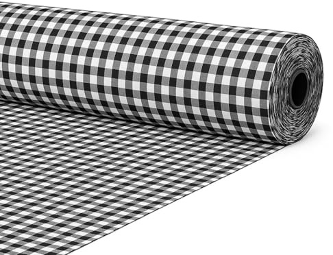 Telas por metro cuadro vichy algodón costura patchwork 1M x ancho 280 cm, color negro