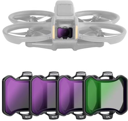 NEEWER CPL + ND Juego de Filtros Compatible Solo con dji Avata 2, 4 Pack Multicapa HD Densidad Neutra (ND8/16/32) Circular Polarizador Filtro Lente Drone Accesorios Funciona con Gimbal Protector