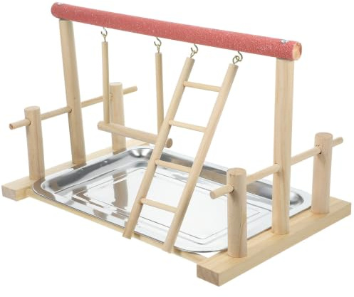 GALPADA Soporte de Juego para Pájaros de Madera Maciza, para Loros y Aves