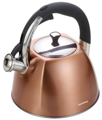 VATTENKESSEL KLAUSBERG 3L med visselpipa KB-7202 koppar stil flöjtkanna