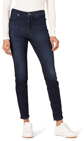 Amazon Essentials Jeans Skinny Elasticizzati a Vita Media - colori fuori produzione Donna, Delavé Scuro, 48 Lungo