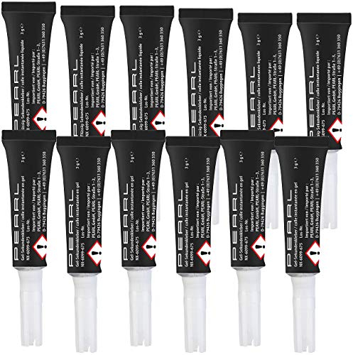 PEARL Glaskleber: 12er-Set Mini-Sekundenkleber mit 6 Gel- und 6 Flüssig-Klebern, je 3 g (Super-Sekundenkleber, Modellbau Kleber, Keramik Reparatur)