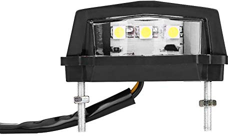 Motorcycle LED License Plate Light 12V Universal White Moto Number LED Rear Tail Lamp Fit for Most Motorcycles EVGATSAUTO