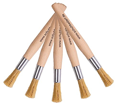 Klebstoffpinsel für Sparbehälter - kurzer Pinsel für Farben und flüssige Klebstoffe wie Kontaktkleber - Weißleim - Dispersionskleber - ideal für Leimboy - TS-Boy (5 Stück rund)