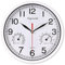 Vigorwise 8 Inch White Wall Clock, Sweep Silent Movement Accurate Clocks with Temperature & Humidity, Decorative for Kitchen/Living Room/Bedroom/Office/School/Classroom
