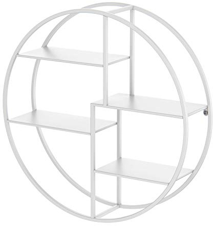 Yumyolk Wandregal weiß, rund Wandregal, Wandregal Metall weiß, Wanddeko Hängeregal, Wand Regal&Ablagen, küche Badezimmer Wohnzimmer Vintage Industrial Style