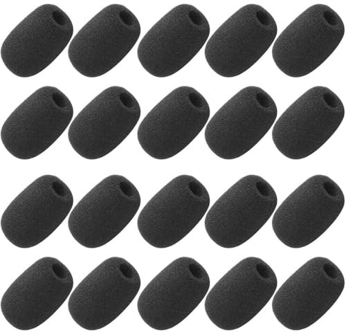 JEYORZY 20 Stück Popschutz Mikrofon, Schaumstoff Mikrofon, Mikrofon Windschutz, Lavalier Windschutz, Mini-Mikrofon Headset Windschutzscheibe, Schaum Mikrofon Abdeckung Mini Größe