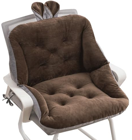 uyeoco Cojines para Sillas con Respaldo,40x40/45x45/50x50cm,con Correas de Sujeción,Cojín Acolchado de Respaldo Bajo, Cojín Acolchado para Silla de Jardín(11D,45x45cm/18x18in)