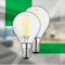 BRILONER - Classe A Set di 2 lampade a filamento LED E14 a goccia, luce bianca calda, 4W, 840lm, lampadina, illuminante