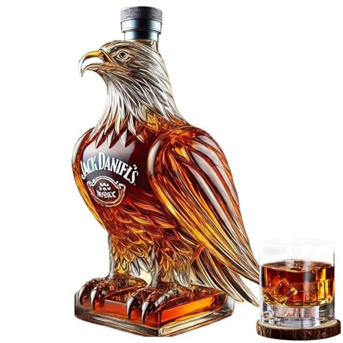 Befeixue Eagle -förmiger Whisky -Dekanter, Glatze Eagle Whisky Dekanter | Papa Hemse Glass Whisky Dekanter Flasche,Exquisite Fun Eagle Statue Spirituosenflasche für Liebhaber, Feiertage, Familien