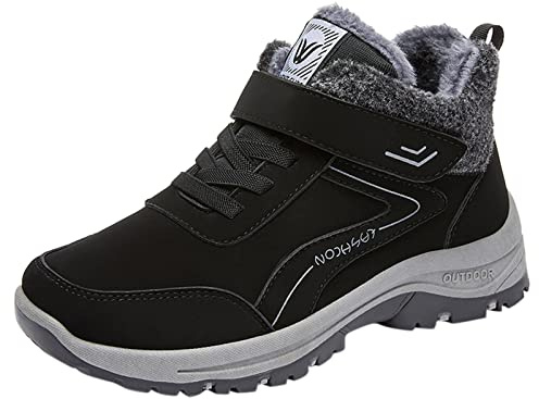 Chaussures d'hiver pour femme - Imperméables - Chaussures de neige - Doublées - Chaussures de randonnée - Antidérapantes - Chaussures d'extérieur à enfiler - Chaussures de sport - Chaussures de