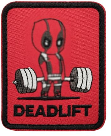 TIHNY Parche Fitness Deadlift para Mochilas, Parches Tácticos Bordados Divertidos con Cierre de Gancho y Bucle para Ropa, Gorras, Chaquetas, Uniformes, Arnés de Perro