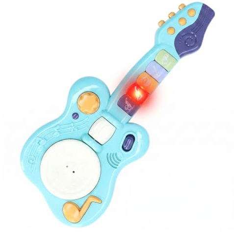 The Magic Toy Shop Toddler Guitar with Button Activated Musical Sounds - Baby Musical Instrument Toys for Kids 18 Months+