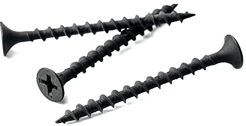 3.5mm x 25mm Black Phosphate Phillips Countersunk Drywall Screws Plasterboard Wood Screw Bugle Head (Pack of 100) - A11C 3.5x25_100