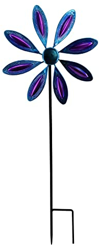 GNGR Pivotant à 360 ° en métal - Pour pelouse, patio, pelouse, jardin, tabourets de clôture - Bleu - Taille unique